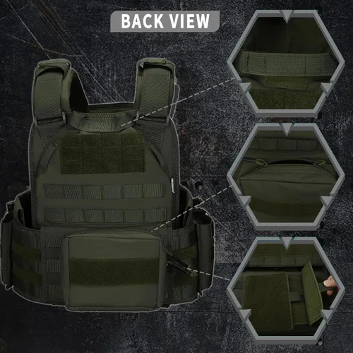 Vista 3 de Chaleco táctico para hombre Molle Airsoft chaleco adulto