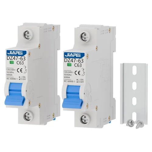 Vista 10 de Paquete de 2 disyuntores en miniatura, 1 poste 25 amperios, 120 V/240 V CA, viaje magnético térmico MCB C25, montaje en riel DIN