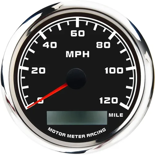 Vista 26 de MOTOR METER RACING W PRO 85mm 3-3/8" 2 en 1 Velocímetro GPS Tacómetro Odómetro Digital Kilometraje y Medidor de Viaje con Señal de Giro y Luz Alta
