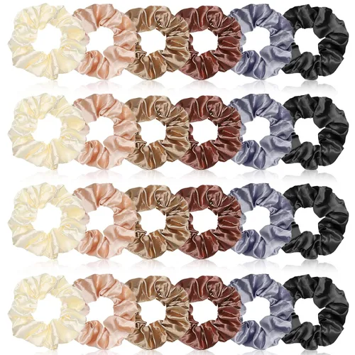 Vista 8 de 24 coleteros de satén para mujer, suaves que la seda para coleteros de cabello, lazos y bandas de moda para todo tipo de cabello, accesorios