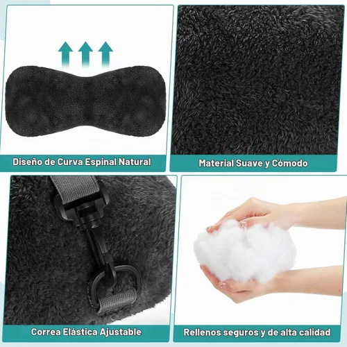 Vista 6 de Colingmill 1 almohada cervical para reposacabezas de silla reclinable Negro