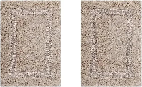 Vista 17 de Better Trends Alfombra de Inodoro en Forma de U Cubierta de Asiento de Inodoro de Lujo 100% Algodón Absorbente de Agua, Cubierta de Tapa Reversible