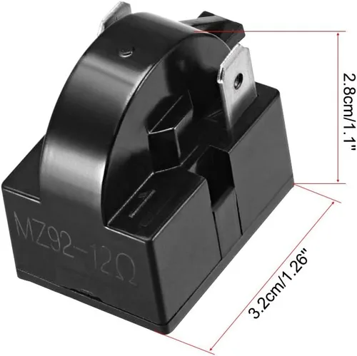 Vista 4 de uxcell 2 unids 12 ohmios 2 pin refrigerador arranque relé para compresor negro