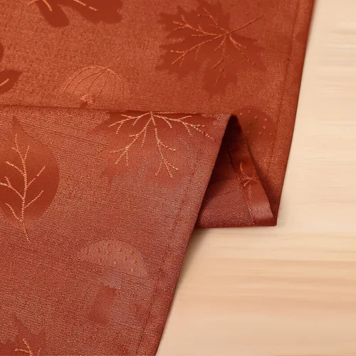 Vista 4 de Moosfor Camino de mesa rectangular de Acción de Gracias de 13 x 72 pulgadas, mantel jacquard impermeable de otoño con calabaza, hongos, manteles