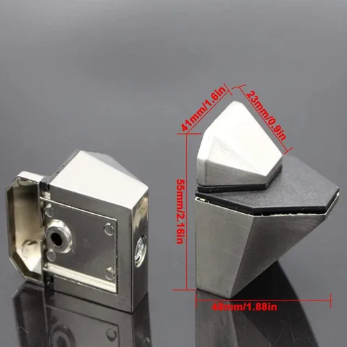 Vista 5 de Soporte de pared ajustable de metal para madera/vidrio, 2 unidades o un par, níquel cepillado (paquete de 2)