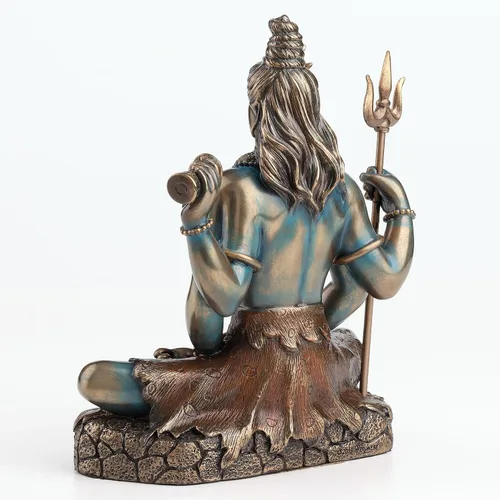 Vista 7 de Veronese Design Lord Shiva in Lotus Pose Hindu God Destroyer of Evil - Estatua de resina de 6.2 pulgadas de alto, acabado en bronce