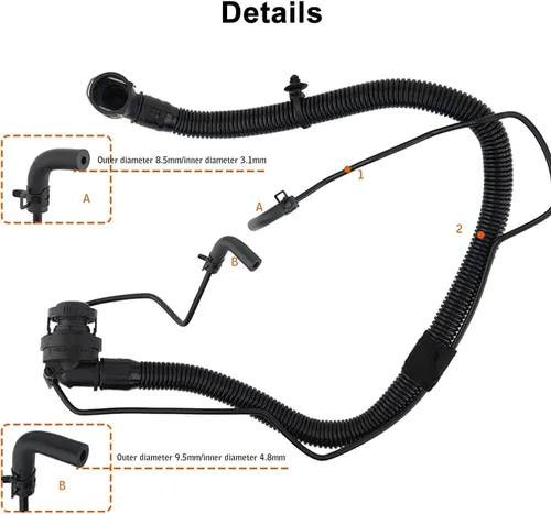 Vista 5 de 25193343 Tubo de válvula PCV para Chevrolet Sonic Trax Cruze 2011-2020 Reemplazar #55568267 Tubo de válvula de ventilación positiva compatible