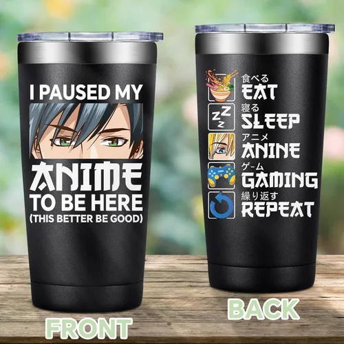 Vista 4 de Regalos de anime para hombres y mujeres – Kawaii Navidad, regalos de cumpleaños para fanáticos de la animación japonesa, amantes – Vaso de 20 onzas