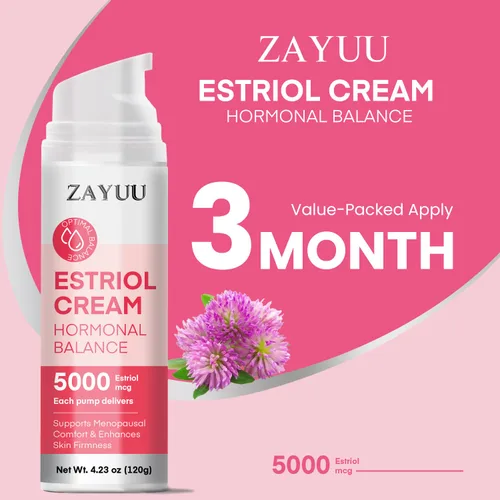 Vista 7 de ZAYUU Crema facial de estriol para mujeres: hidratante con isoflavonas de ñame silvestre, trébol rojo y soya - Cuidado botánico de la piel