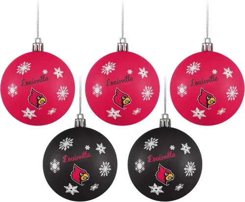 Vista 11 de FOCO NCAA - Juego de 5 adornos inastillables para árbol de Navidad con logotipo del