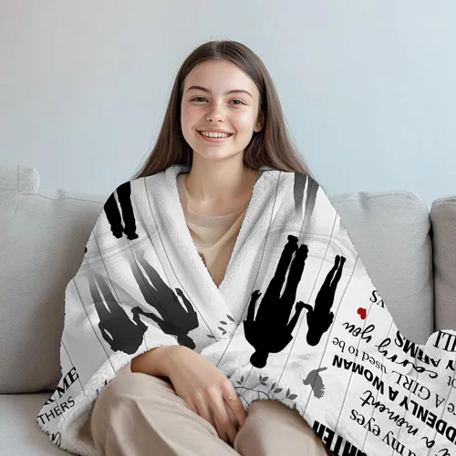 Vista 4 de Regalos para hija de papá, manta de papá a hija de papá, regalos de cumpleaños para hijas, regalo de boda para el día de la madre, graduación