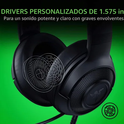 Vista 4 de Razer Kraken X lite - Audífonos ultraligeros para videojuegos: apto para sonido Surround 7.1, con marco ligero y micrófono cardioide flexible