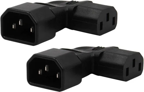 Vista 9 de Adaptador de corriente IEC C14 a C13 PDU/enchufe hacia abajo 90 grados para montaje en pared LCD TV paquete de 2 Negro/paquete de 2 (abajo)