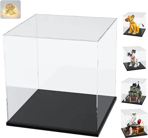Vista 32 de Vitrina de acrílico transparente engrosada para coleccionables de Lego 75328 75976 Minifigure, caja transparente de autoensamblaje a prueba de polvo