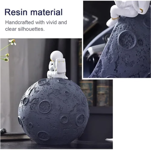 Vista 6 de YCKEGEW Almacenamiento de escritorio vacío para pasillo, billeteras para teléfonos celulares, bandeja de astronauta, adornos decorativos para llaves