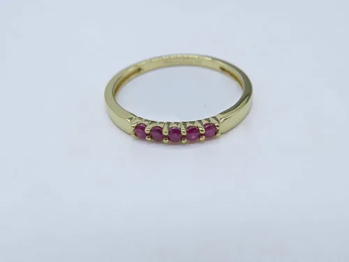 Vista 3 de Dazzlingrock Collection Anillo de boda redondo de 5 piedras preciosas o diamantes para mujer en oro macizo de 10 K/14 K/18 K