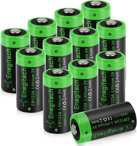 Vista 8 de Enegitech CR123A Batería de Litio de 3V, Batería de Litio 123 de 3 Voltios, para Sensor de Seguridad del Hogar Sensor de Movimiento Cerradura
