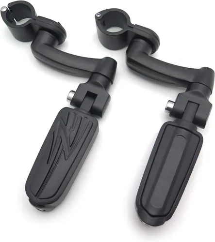 Vista 3 de SMT-Kit de montaje de clavijas de carretera ajustable color negro, reposapiés de rayos compatible con V-STAR Roadstar Suzuki Boulevard equipado