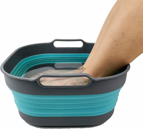 Vista 7 de SAMMART Sartén plegable de 10L (2.64 galones), lavabo plegable, tina portátil para lavar platos, bandeja de almacenamiento de cocina que ahorra
