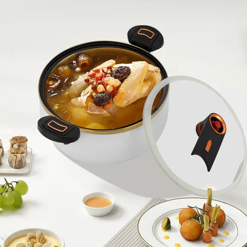Vista 9 de Olla a presión micro de 8.45 cuartos de galón, antiadherente, utensilios de cocina para microondas, olla versátil con tapa, olla grande inferior
