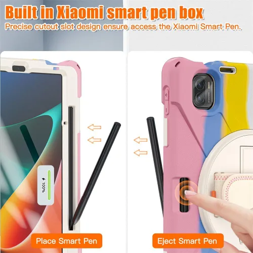 Vista 2 de Para Xiaomi Pad 5 / Xiaomi Pad 5 Pro Funda de tableta de 11.0 pulgadas 3 en 1 Marco de plástico duro + doble silicona