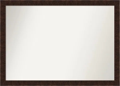 Vista 160 de Amanti Art Espejo de baño de bronce para sobre fregadero, 24 x 24 pulgadas, espejo de tocador cuadrado estrecho de bronce Manhattan, marco de madera