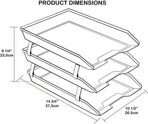 Vista 7 de Acrimet Facility - Organizador de archivos de escritorio de plástico con carga frontal de 3 niveles (color blanco)