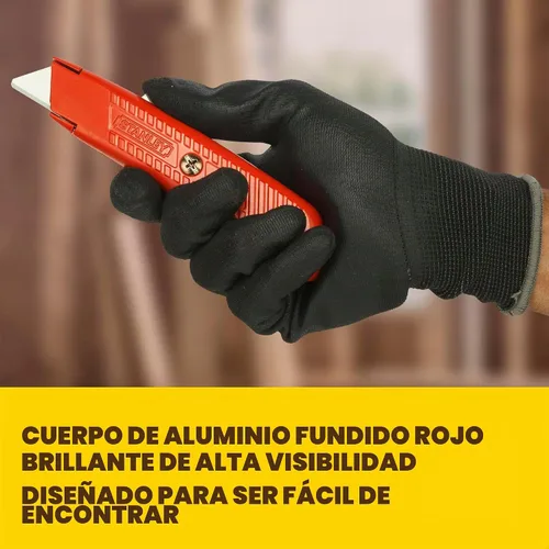 Vista 2 de STANLEY - Cortador de caja de seguridad autorretráctil de 6 pulgadas, rojo