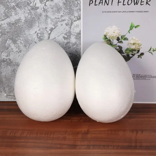 Vista 9 de SEWACC Juguetes para niños al aire libre, 2 huevos de Pascua de 7.8 pulgadas, huevos blancos de espuma para manualidades, huevos falsos blancos
