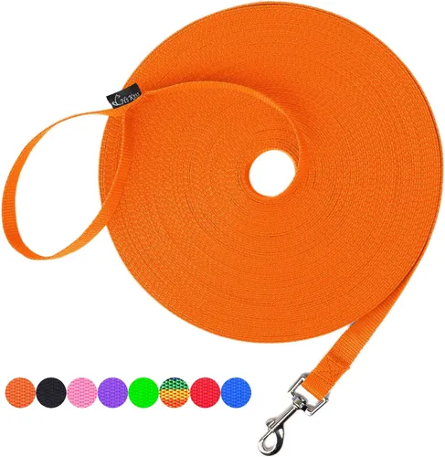 Vista 36 de Hi Kiss Correa de Entrenamiento de Obediencia y Agilidad para Perros/Cachorros - 15 pies 20 pies 30 pies 50 pies 100 pies - Ideal para Jugar