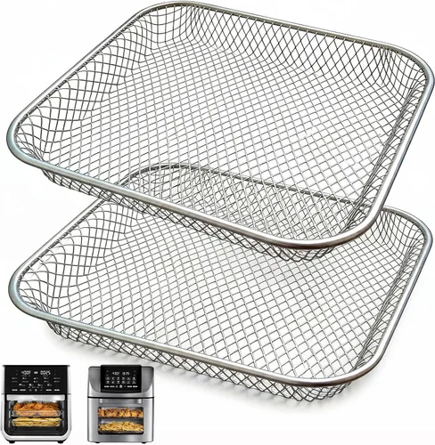 Vista 9 de Bandeja de goteo para freidora de aire instantánea Vortex Plus, 2 bandejas de goteo rectangulares antiadherentes mejoradas para freidora instantánea