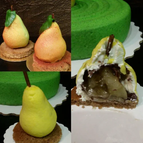 Vista 4 de Moldes de silicona en forma de pera, herramientas de decoración de pasteles, utensilios para hornear, mousse de postre francés, molde para hornear