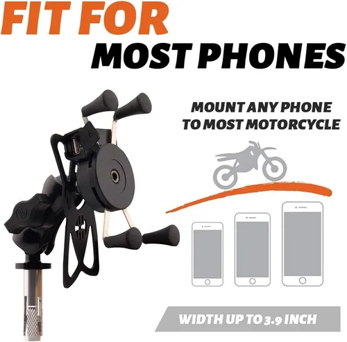 Vista 4 de Soporte de teléfono para motocicletas con cargador Soporte de teléfono móvil Soporte de navegación GPS para BMW S1000RR Suzuki GSX 1300R Hayabusa
