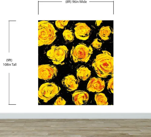 Vista 2 de Papel tapiz de flores para guardería, papel tapiz de flores para habitación de niñas. Papel tapiz de flores para habitación de niñas. Papel tapiz