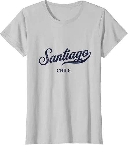 Vista 21 de Retro Chile City - Camiseta vintage de Santiago, Gris Gris Oscuro