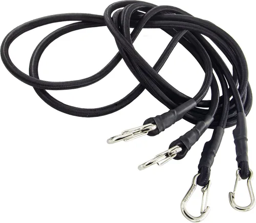 Vista 9 de Cuerdas elásticas con ganchos, cuerda elástica ligera (18 pulgadas x 4 unidades, color negro)