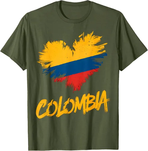 Vista 44 de Camiseta con la bandera del corazón de Colombia
