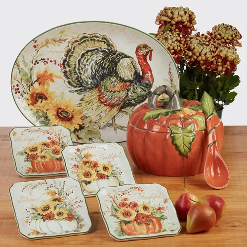 Vista 5 de Certified International Harvest Morning - Platos de cena de 11 pulgadas, multicolor, grandes, juego de 4
