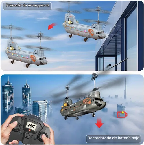 Vista 8 de Helicóptero de control remoto XIKOTEC, helicópteros RC con retención de altitud One Key take Off/Landing, LED Light, Low Battery Reminder
