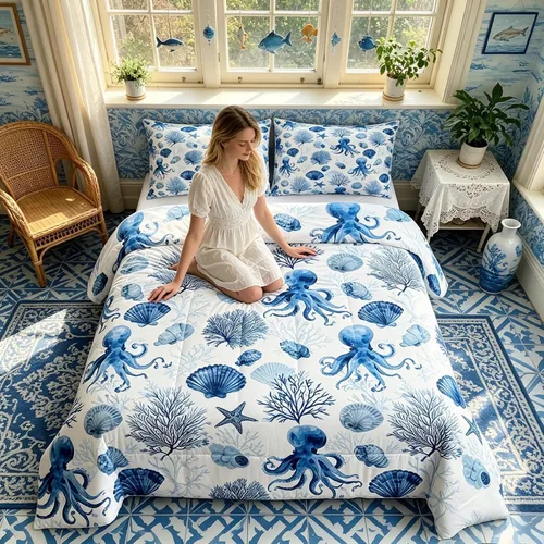 Vista 58 de Juego de edredón Lake Home Camper tamaño King, juego de ropa de cama náutica con ancla para niños, niñas, niños, adultos, decoración de dormitorio