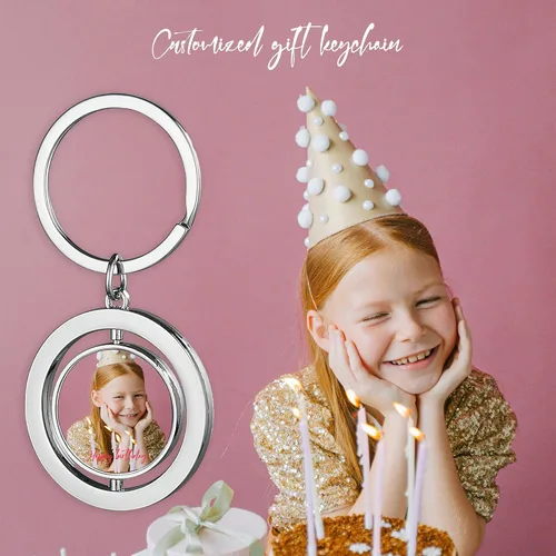 Vista 6 de Llavero personalizado con texto de imagen, llavero personalizado de doble cara, llavero de fotos colorido personalizado, regalo para mujeres
