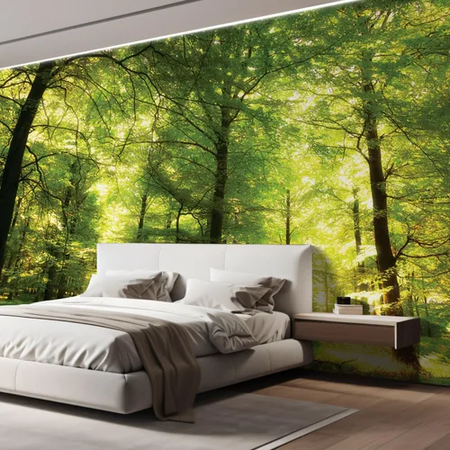 Vista 4 de wall26 - Mural de bosque lleno de gente - Mural de pared, adhesivo removible - 100x144 pulgadas Crowded Forest