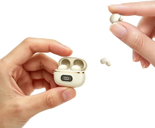 Vista 10 de Xmenha Mini auriculares invisibles extra pequeños inalámbricos Bluetooth pequeños auriculares invisibles para dormir auriculares pequeños micro