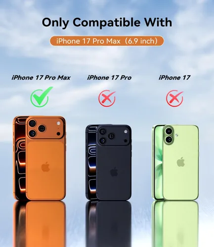Vista 2 de imluckies Funda compatible con iPhone 17 Pro Max de 6.9 pulgadas con cubierta para cámara, parte trasera de policarbonato duro y parachoques suave