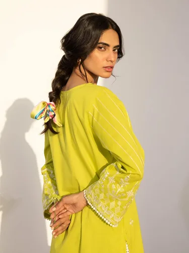 Vista 5 de edenrobe Traje étnico indio paquistaní Kameez Dupatta cosido para mujer, listo para usar, Kurti y Dupatta, 2