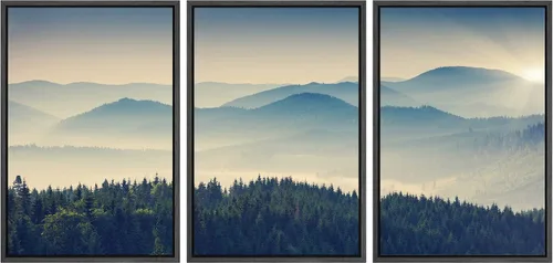 Vista 148 de wall26 Lienzo enmarcado para pared, juego de arte debajo de los tallos de bambú verde, naturaleza, desierto, fotografía, realismo, contemporáneo