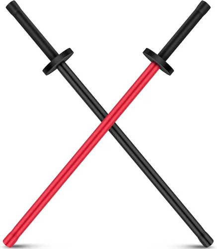 Vista 8 de JellyArch 2 piezas 85 cm de espadas de espuma para práctica, espada acolchada de entrenamiento, palos de kendo, bokken para adultos, artes Negro