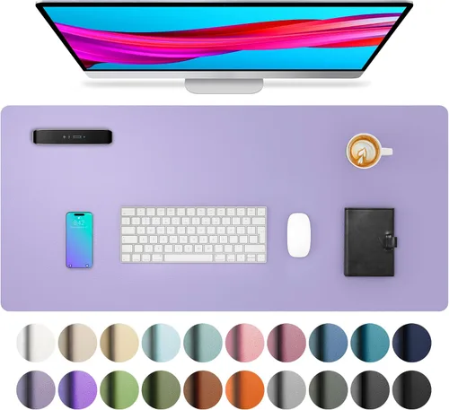 Vista 23 de Aothia - Protector de escritorio de cuero sintético grande, base antideslizante para mouse y superficie para escribir, impermeable, fácil de Agua
