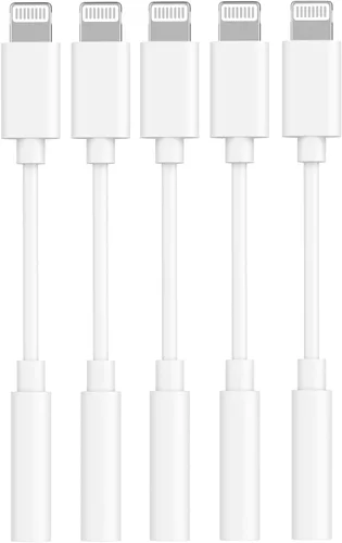Vista 9 de [Certificado MFi de Apple] Adaptador de auriculares Apple iPhone 14 Pro Max, paquete de 2 conectores Lightning a conector de auriculares de 0.138