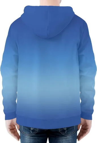 Vista 3 de POPCUSTOMS Sudadera con capucha personalizada con cremallera para hombre con bolsillo canguro